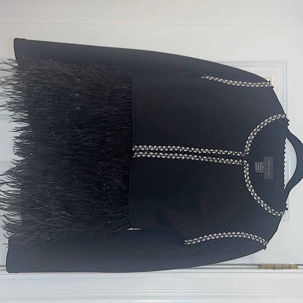 Black feathered Blazer